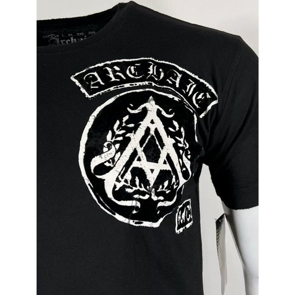 Archaic Affliction Men's T-Shirt Short Sleeve KING Cross Biker - Picture 8 of 9